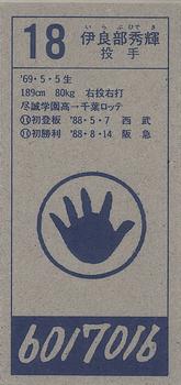 1994 Chiba Lotte Marines Menko #18 Hideki Irabu Back