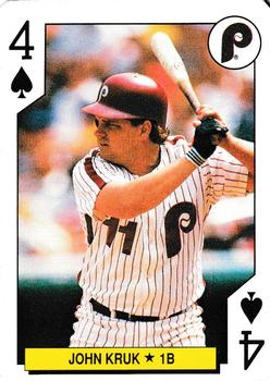 1991 U.S. Playing Card Co. Major League All-Stars Playing Cards - All-Stars Silver #4♠ John Kruk Front