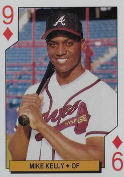 1994 Bicycle Atlanta Braves Playing Cards #9♦ Mike Kelly Front
