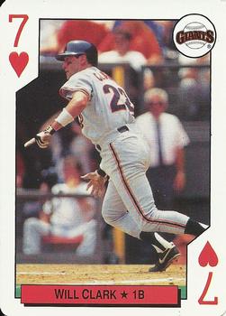 1992 Bicycle All-Stars Playing Cards #7♥ Will Clark Front