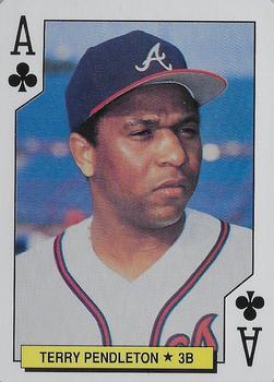 1992 U.S. Playing Card Co. Atlanta Braves Playing Cards #A♣ Terry Pendleton Front