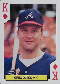 1992 U.S. Playing Card Co. Atlanta Braves Playing Cards #K♦ Greg Olson Front