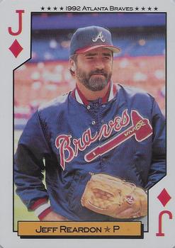 1992 Bicycle Atlanta Braves World Series Playing Cards #J♦ Jeff Reardon Front