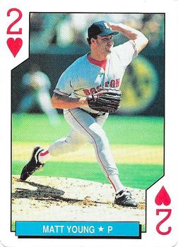 1992 U.S. Playing Card Co. Boston Red Sox Playing Cards #2♥ Matt Young Front