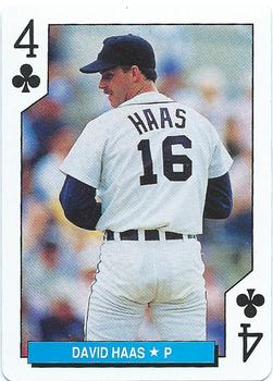 1992 U.S. Playing Card Co. Detroit Tigers Playing Cards #4♣ David Haas Front