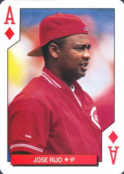 1993 Bicycle Cincinnati Reds Playing Cards #A♦ Jose Rijo Front
