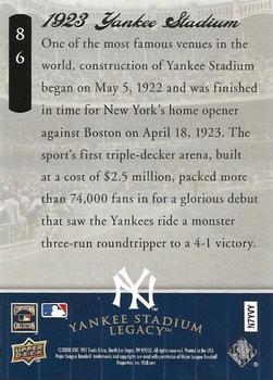 2008 Upper Deck Yankee Stadium Legacy Final Season Box Set #86 1923 Yankee Stadium Back