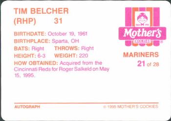 1995 Mother's Cookies Seattle Mariners #21 Tim Belcher Back