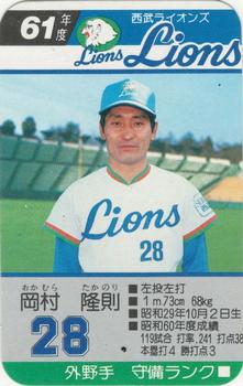 1986 Takara Seibu Lions #NNO Takanori Okamura Front