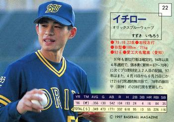 1997 BBM Diamond Heroes #22 Ichiro Suzuki Back