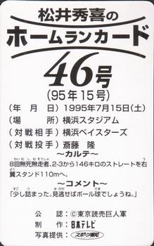 1995 NTV Hideki Matsui Homerun Cards #46 Hideki Matsui Back