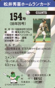 1998 NTV Hideki Matsui Homerun #154 Hideki Matsui Back