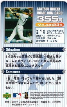 2004 Upper Deck NTV Hideki Matsui Homerun Cards #355 Hideki Matsui Back