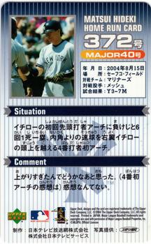 2004 Upper Deck NTV Hideki Matsui Homerun Cards #372 Hideki Matsui Back
