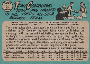 1965 O-Pee-Chee #55 Tony Conigliaro Back