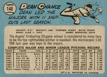 1965 O-Pee-Chee #140 Dean Chance Back