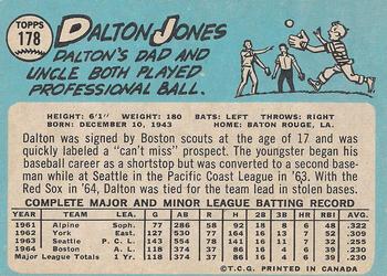 1965 O-Pee-Chee #178 Dalton Jones Back