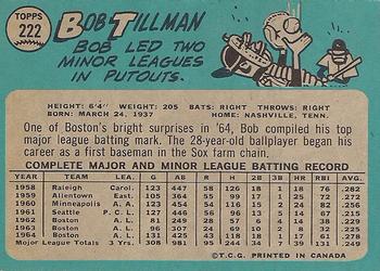 1965 O-Pee-Chee #222 Bob Tillman Back