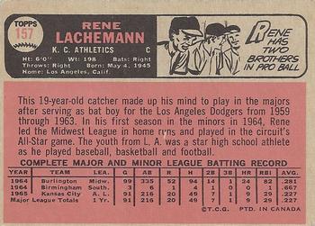 1966 O-Pee-Chee #157 Rene Lachemann Back