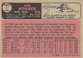 1966 O-Pee-Chee #22 Joe Nossek Back