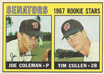 1967 O-Pee-Chee #167 Senators 1967 Rookie Stars (Joe Coleman / Tim Cullen) Front