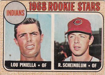 1968 O-Pee-Chee #16 Indians 1968 Rookie Stars (Lou Piniella / Richie Scheinblum) Front