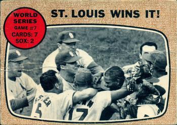 1968 O-Pee-Chee #157 World Series Game #7 - St. Louis Wins It! Front