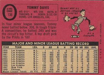 1969 O-Pee-Chee #135 Tommy Davis Back