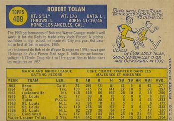1970 O-Pee-Chee #409 Bob Tolan Back