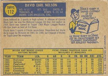 1970 O-Pee-Chee #112 Dave Nelson Back