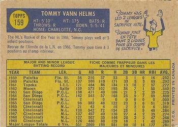1970 O-Pee-Chee #159 Tommy Helms Back