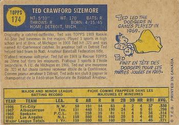 1970 O-Pee-Chee #174 Ted Sizemore Back