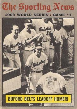 1970 O-Pee-Chee #305 World Series Game 1 - Buford Belts Leadoff Homer! Front