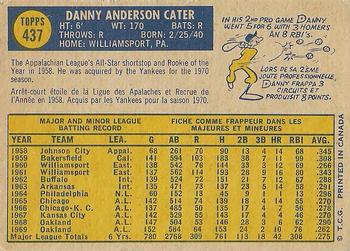 1970 O-Pee-Chee #437 Danny Cater Back