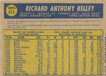 1970 O-Pee-Chee #474 Dick Kelley Back