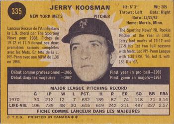 1971 O-Pee-Chee #335 Jerry Koosman Back