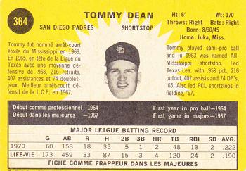 1971 O-Pee-Chee #364 Tommy Dean Back