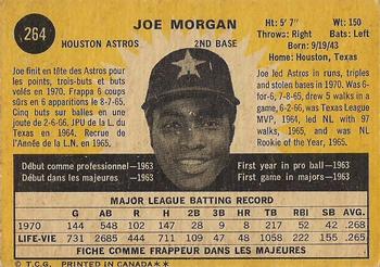 1971 O-Pee-Chee #264 Joe Morgan Back