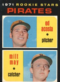 1971 O-Pee-Chee #343 Pirates 1971 Rookie Stars (Ed Acosta / Milt May) Front