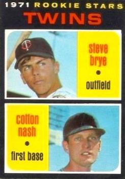 1971 O-Pee-Chee #391 Twins 1971 Rookie Stars (Steve Brye / Cotton Nash) Front