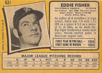 1971 O-Pee-Chee #631 Eddie Fisher Back