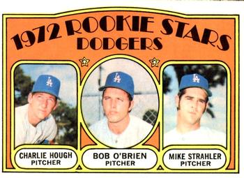 1972 O-Pee-Chee #198 Dodgers 1972 Rookie Stars (Charlie Hough / Bob O'Brien / Mike Strahler) Front