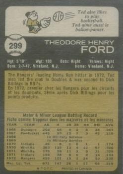 1973 O-Pee-Chee #299 Ted Ford Back