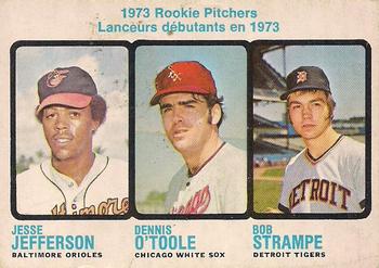 1973 O-Pee-Chee #604 1973 Rookie Pitchers (Jesse Jefferson / Dennis O'Toole / Bob Strampe) Front