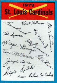 1973 O-Pee-Chee - Blue Team Checklists #NNO St. Louis Cardinals Front
