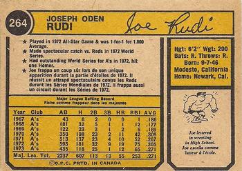 1974 O-Pee-Chee #264 Joe Rudi Back
