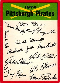 1974 O-Pee-Chee - Red Team Checklists #NNO Pittsburgh Pirates Front