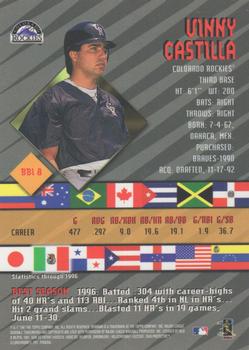 1997 Bowman - International Best #BBI 8 Vinny Castilla Back