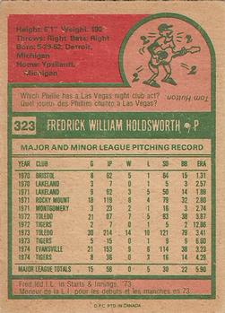 1975 O-Pee-Chee #323 Fred Holdsworth Back