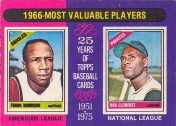 1975 O-Pee-Chee #204 1966 MVPs (Frank Robinson / Bob Clemente) Front